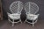 Wood Faux Rattan Peacock Armchairs For Sale - Image 7 of 8