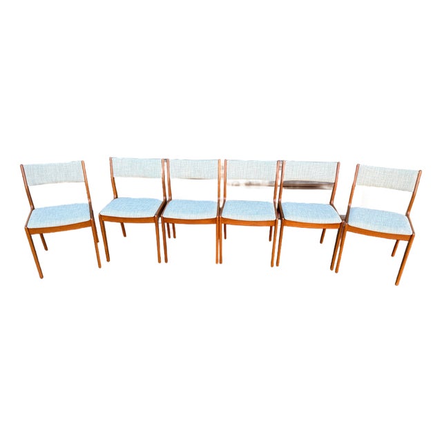 Set of 6 Danish Modern Teak Dining Chairs by Johannes Andersen for Uldum Mobelfabrik For Sale