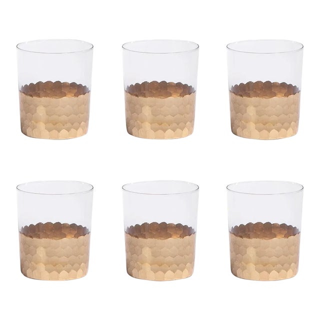 Vitorrio Gold Glass Tumbler, Set of 6 Chairish