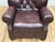 Brown Vintage Tufted Leather Writers Chair With Ottoman For Sale - Image 8 of 18