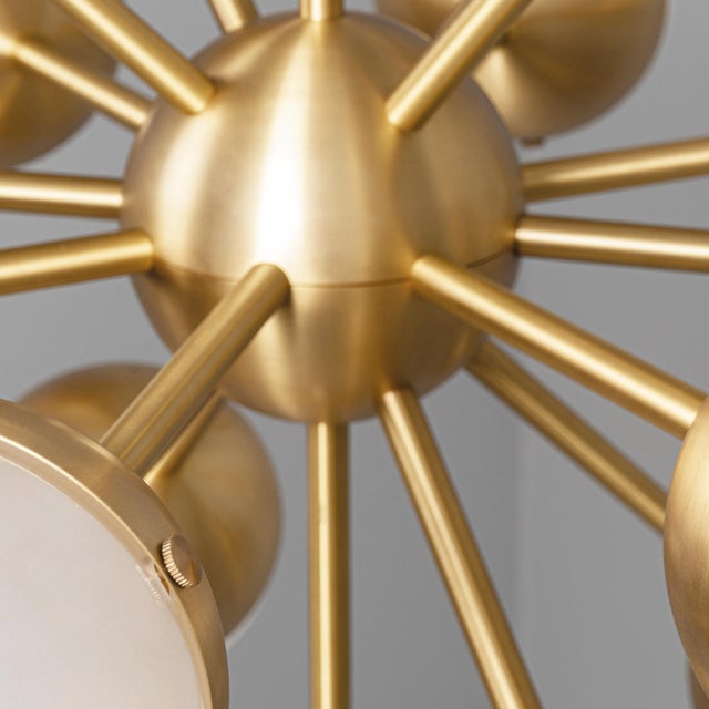 Metal Brass Molecule Chandelier, Oval 17 Light Sputnik Pendant by Schwung For Sale - Image 7 of 12