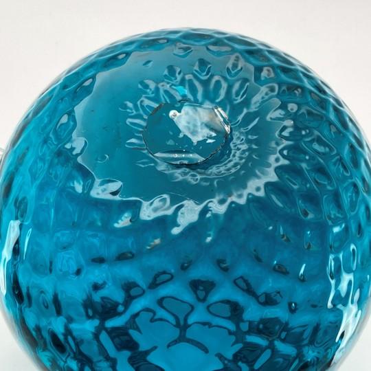Mid-Century Modern Blenko Seabreeze Diamond Optic Pitcher With Clear Handle (Large, 2014/2015 Catalogue #1010d) Rough Pontil For Sale - Image 15 of 18