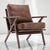 Wood Mid Century Modern Accent Chair – Upholstered Armchair For Sale - Image 7 of 8