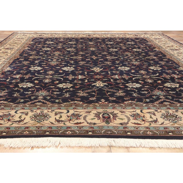 Navy Blue Late 20th Century Late 20th Century Vintage Pakistani Rug - 09'02 x 11'10 For Sale - Image 8 of 9