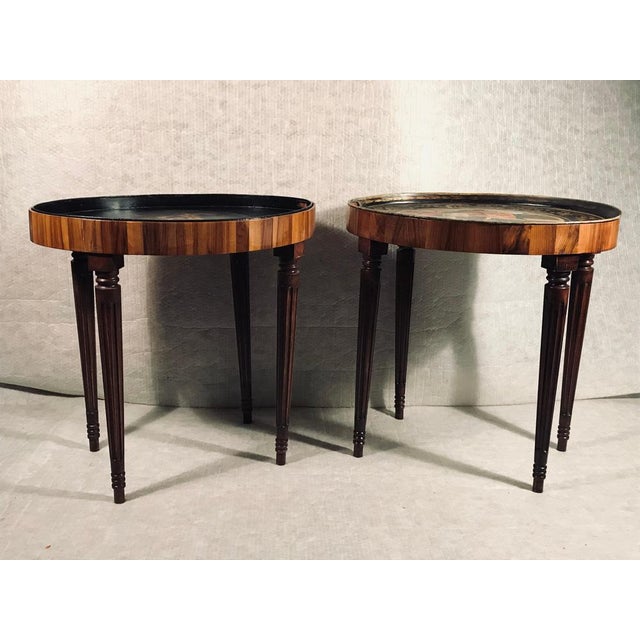 Brown Lacquered Tray Tables, 19th Century, Set of 2 For Sale - Image 8 of 9