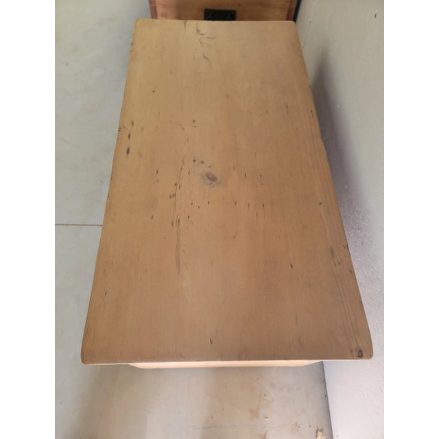 Antique Pine Trunk / Blanket Box From England For Sale - Image 10 of 12