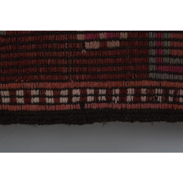 Coffee Vintage Turkish Jajim Kilim Rug 5'9'' X 8'3'' For Sale - Image 8 of 13
