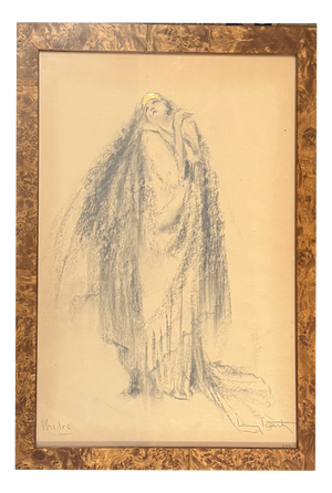 Louis Icart, Female Figure, Late 19th Century, Charcoal on Paper