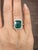 Modern 9.07 Ct Natural Emerald & Diamond Ring Size 6.5 For Sale - Image 3 of 9