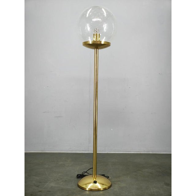 Sculptural Space Age floor lamp produced by Kamenický Šenov in Czechoslovakia during the 1970s. The lamp features a large...