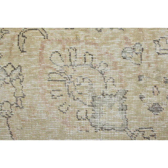 Tabriz Rug 9’9” X 12’6” Beige Wool Vintage Distressed Hand-Knotted Carpet For Sale - Image 11 of 15