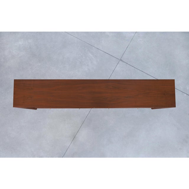 1960s Mid-Century Walnut Credenza or Bookcase With Glass Doors by Merton Gershun For Sale - Image 10 of 12