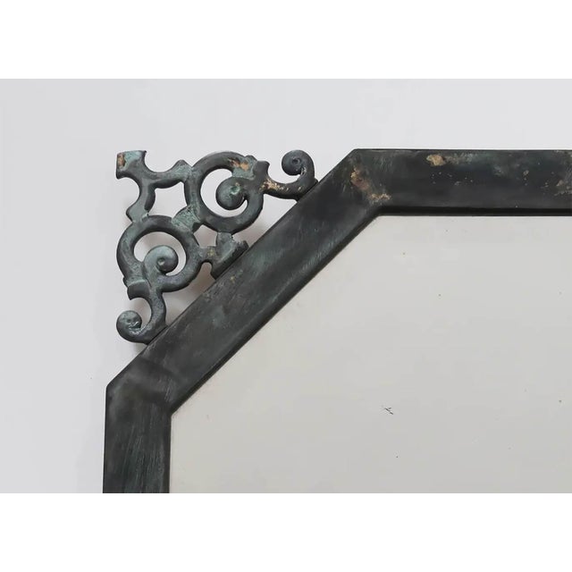 Antique Brass Renaissance Style Bevel Edged Wall Mirror, 1910 For Sale - Image 10 of 11