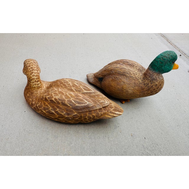 Cabin Vintage Pair of Mallard Duck Decoys For Sale - Image 3 of 9