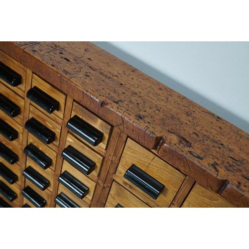 Industrial Dutch Beech & Pine Workshop Cabinet, 1950s For Sale - Image 4 of 18