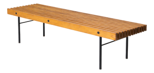 Modernist Italian Bench in Wood and Metal, 1950s
