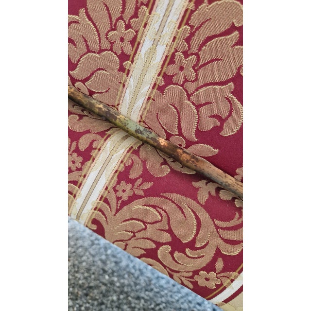 Two-Seater Sofa with Floral Fabric with Decorative Brass Edges, 1980s For Sale - Image 4 of 17