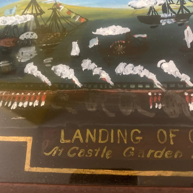 19th Century Hand Painted New York Harbor Federal Mirror For Sale In Pittsburgh - Image 6 of 13