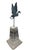 Bronze-Finished Cast Iron Flying Duck Statue on Cast Stone Pedestal For Sale - Image 4 of 12