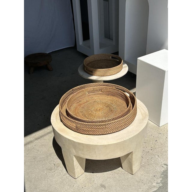 Indonesian Artisanal Wicker Baskets in Natural Wicker, Set of 3 For Sale - Image 17 of 18