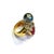 Bochic "Orient" Vintage Black Pearl & Ruby Ring Set In 18K Yellow Gold & Silver For Sale - Image 11 of 18