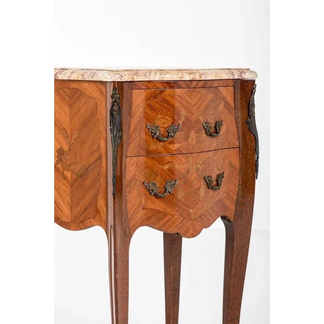 Metal Louis XV Marquetry Bedside Cabinets, Set of 2 For Sale - Image 7 of 16