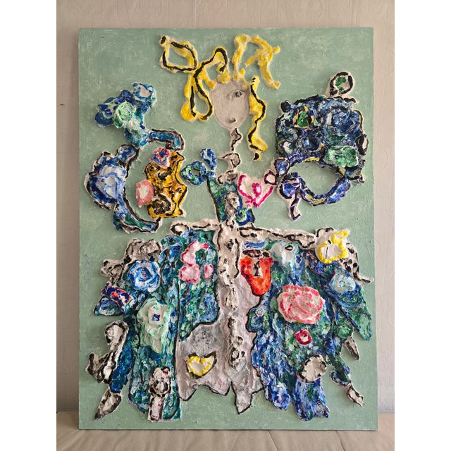 Textile 38" by 51" 'The Duchess' # 3 - One-of-a-Kind Contemporary Abstract Figurative Female Oil Painting by Diane Grant For Sale - Image 7 of 7