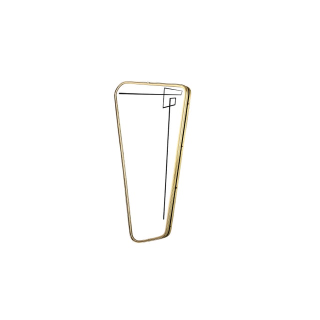 Atomic Asymmetric Mirror with Geometric Lines, 1960s For Sale - Image 10 of 10