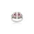 Metal Sterling Silver Statement Ring With Pink & White Cubic Zirconia Vintage Glam Size 8 For Sale - Image 7 of 12