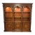 1980s Triple Arch Cherry Bookcase Library Hutch With Glass Shelves and Lights For Sale