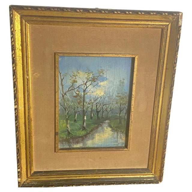River and Trees, Early 20th Century, Oil Painting, Framed For Sale - Image 15 of 15