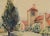Beautiful mid-century watercolor landscape of a California mission with a tree in the foreground by an unknown artist...