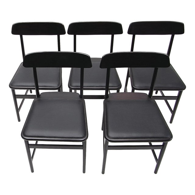 Lucio CD07 Dining Chairs in Cherry and Leather by Sergio Rodrigues for Linbrazil, 2010, Set of 5 For Sale