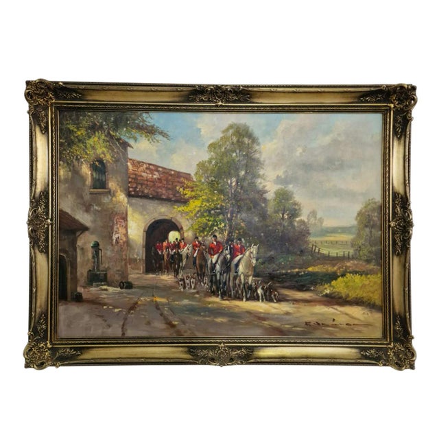 Off to the Meet, Oil Painting on Canvas, 20th Century, Framed For Sale - Image 9 of 9