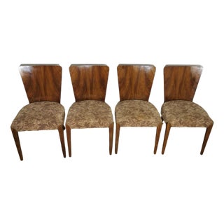 Art Deco Dining Chairs by Jindrich Halabala, Set of 4 For Sale