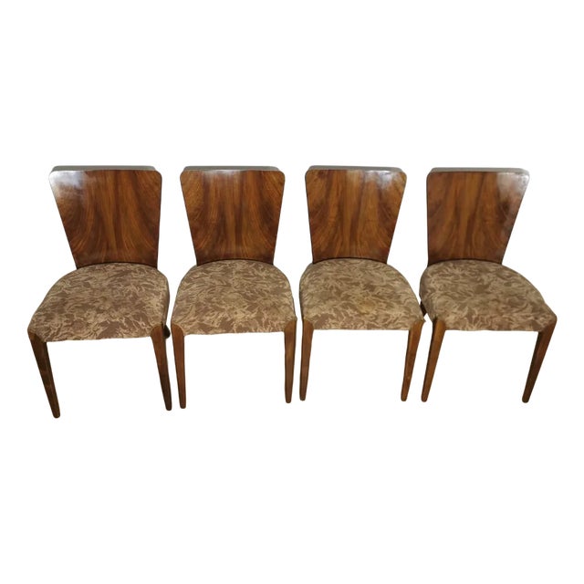 Art Deco Dining Chairs by Jindrich Halabala, Set of 4 For Sale