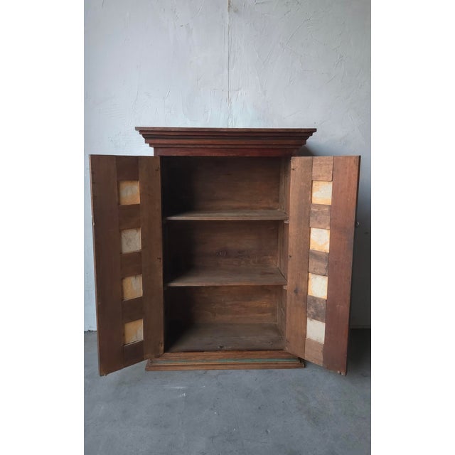 Antique Spanish European Patinaed Wood Cabinet For Sale - Image 12 of 17