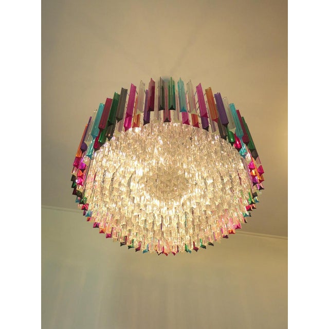 Italian Triedri Murano Glass Chandelier, 1995 For Sale - Image 12 of 18