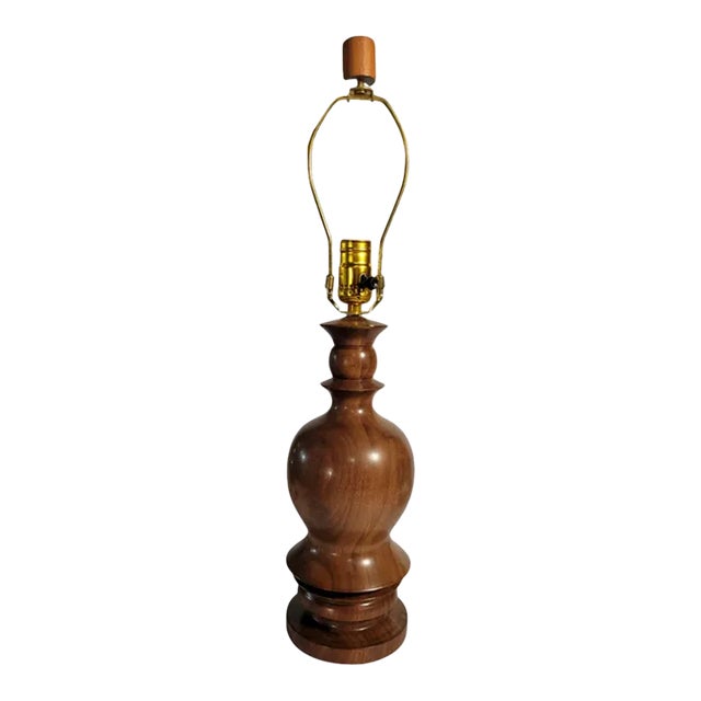 1990s Eva Zeisel Wood Chess Piece Lamp For Sale