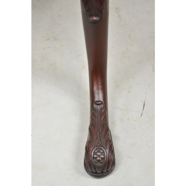 Early 20th Century Vintage Crotch Mahogany Chippendale Style Pie Crust Pedestal Side Tea Table For Sale - Image 5 of 13