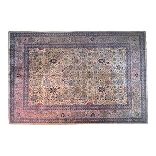 Antique Camel Wool on Cotton Over Size Floor Rug -13' 9'' X 10' 2'' For Sale