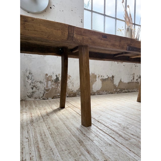 Brutalist Folk Art Table in Pine and Oak, 1950s For Sale - Image 14 of 18