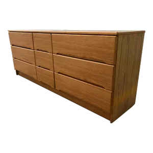 Modern 9-Drawer Lowboy in Teak Manner of Scan Coll Denmark