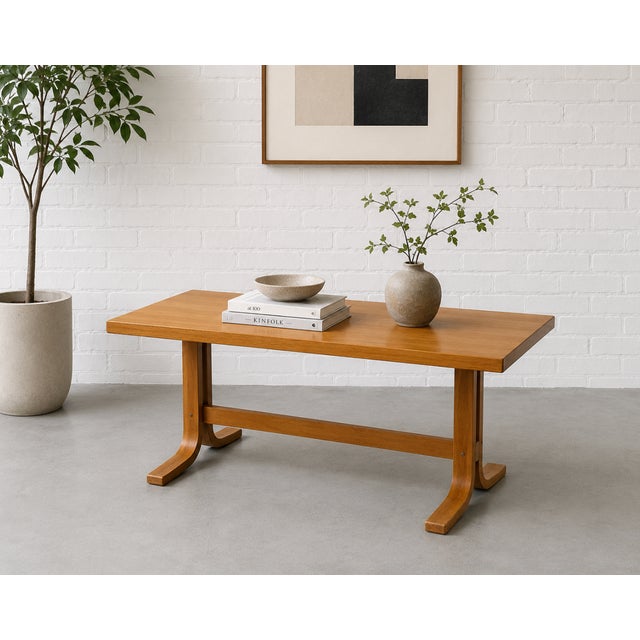 Mid Century Modern Oak Bentwood &nbsp;Entryway Table, by Ludvik Volak for Drevopdnik Holesov, Made in Czechoslovakia, c....