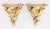 A lovely pair of Mid-Century Italian Florentine Rococo style gold leaf gilded wood wall brackets shelves, circa 1950....
