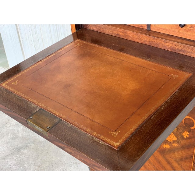 20th Century French Drop-Front Oak Secretary Desk or Abattant For Sale - Image 12 of 18