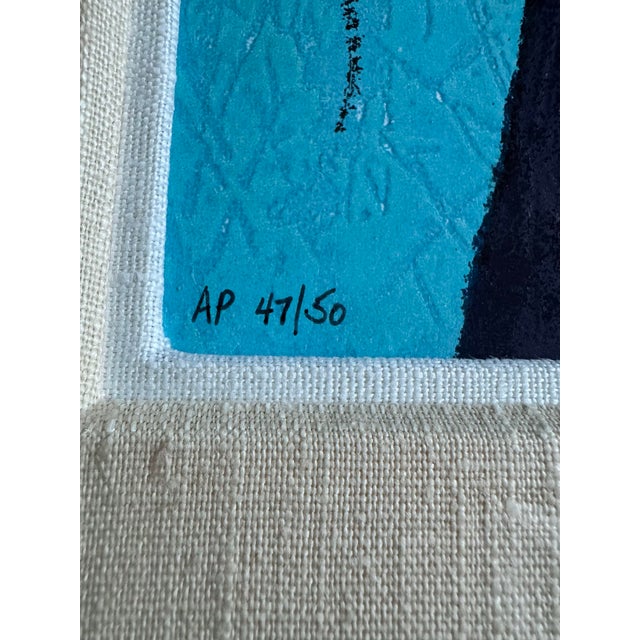 2000 - 2009 Itzchak Tarkay “Chapeau Bleu” Artist’s Proof Serigraph Ap 47/50, Custom Framed For Sale - Image 5 of 6