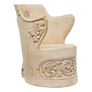 Antique Gothic Revival Painted Dug Out Chair, 1890 For Sale