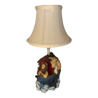 Vintage Hand Painted Resin Noah’s Ark Lamp For Sale