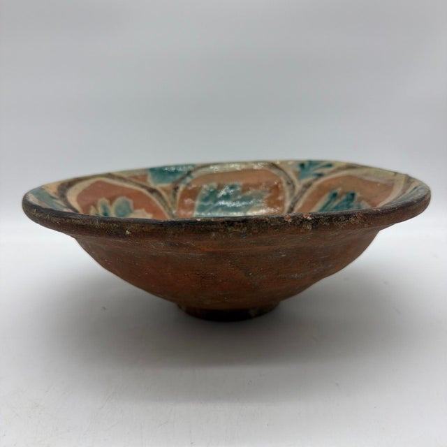 19th Century Spanish Glazed Terracotta Lebrillo Bowl With Leaf Motif - 10.5" For Sale - Image 13 of 17